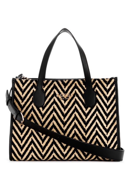 Bolsa Silvana Chevron Tote Preto