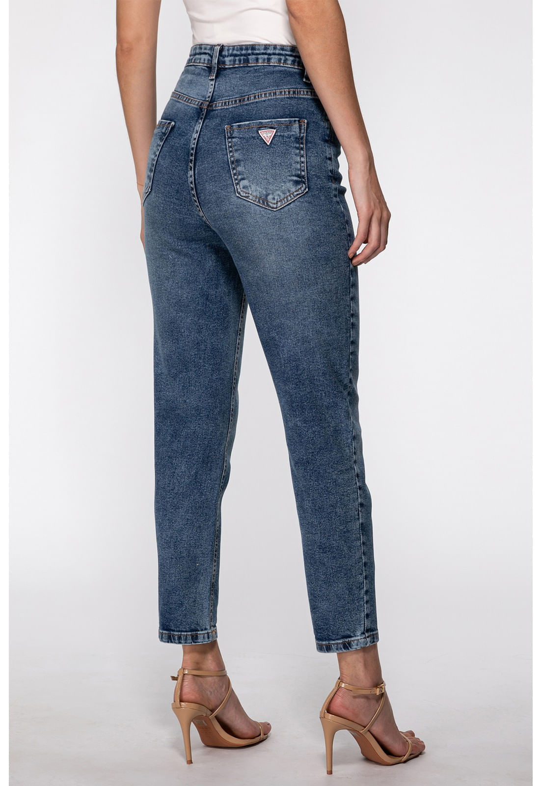 Calça Mom Jeans Cintura Alta Azul - Imagem 40