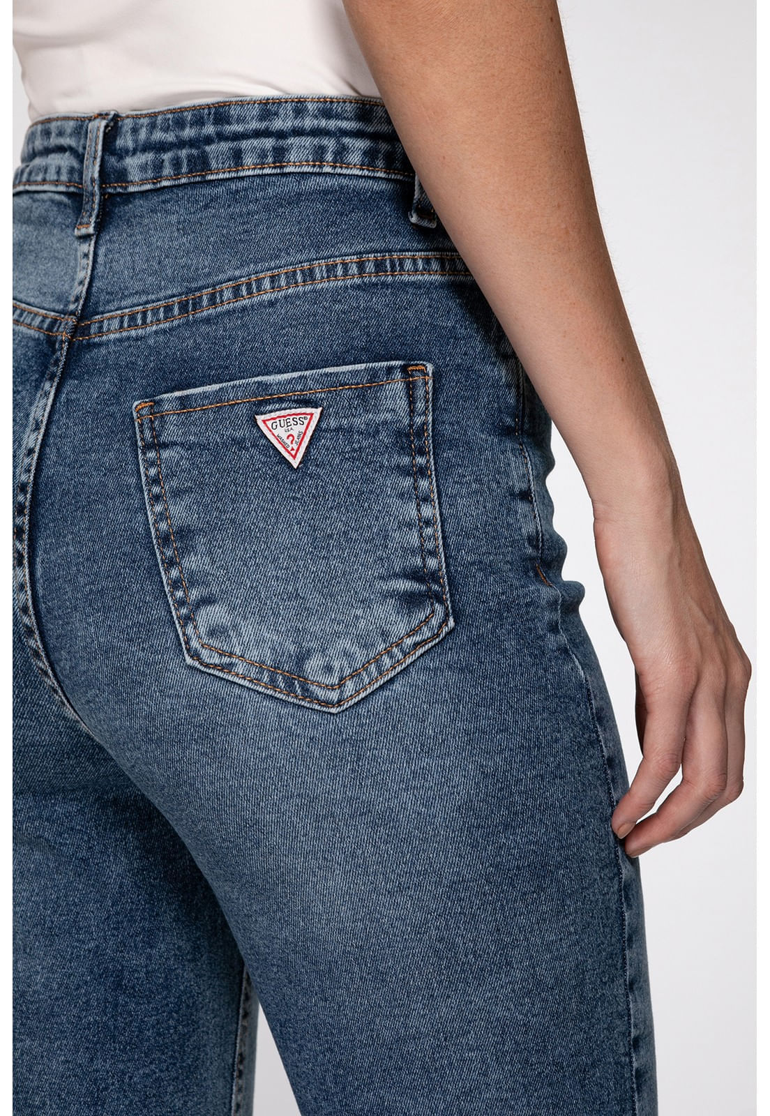 Calça Mom Jeans Cintura Alta Azul - Imagem 53