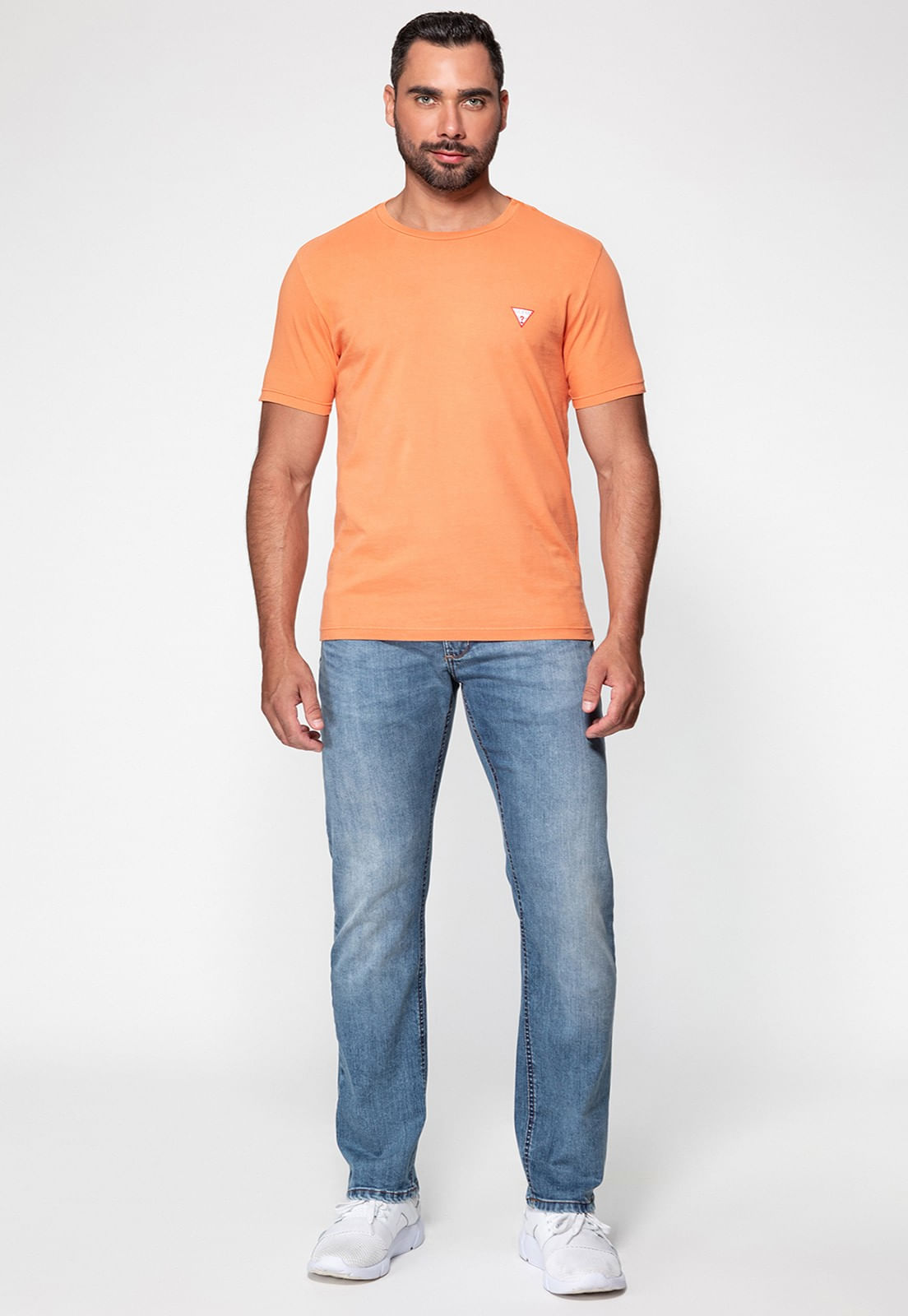 Camiseta Guess Triangulo Original Pq Laranja Claro - Imagem 26