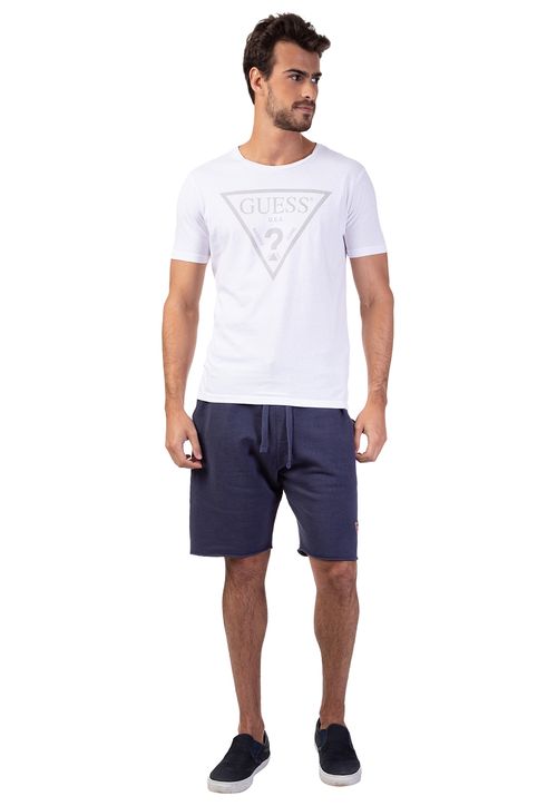 Camiseta Logo Em Gel Guess Branco