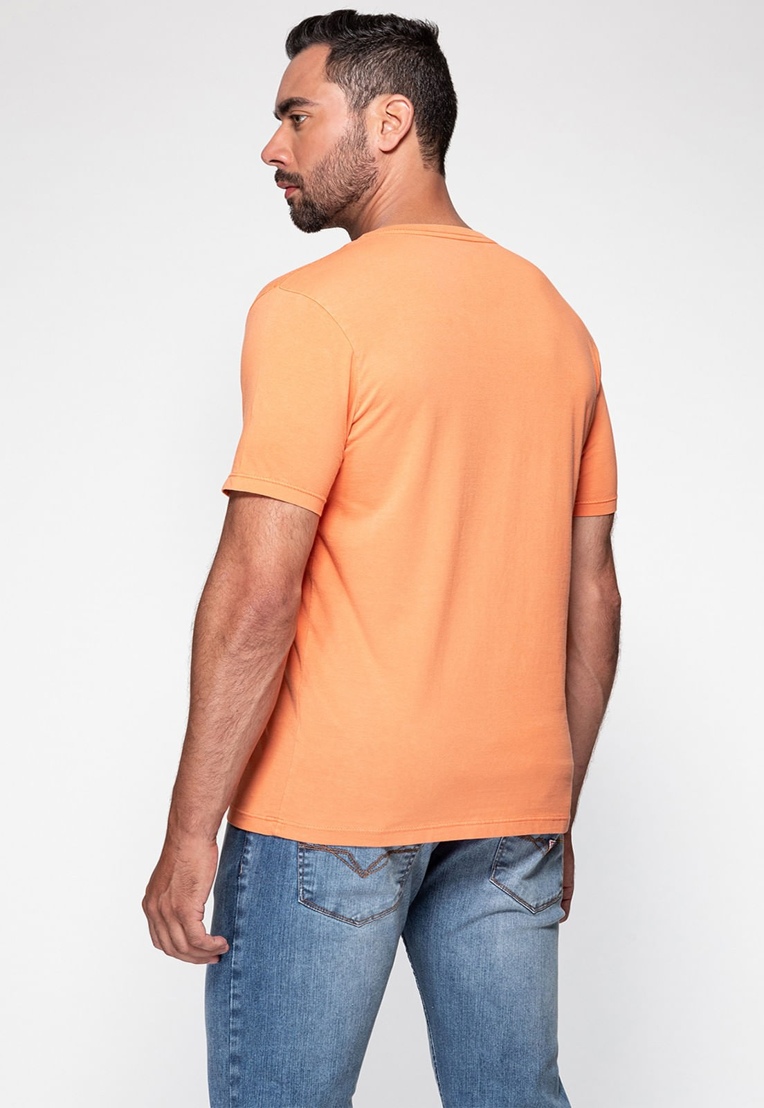 Camiseta Guess Triangulo Original Pq Laranja Claro - Imagem 25