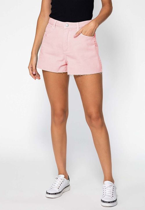 Shorts Sarja Barra Fio Guess Laranja Claro