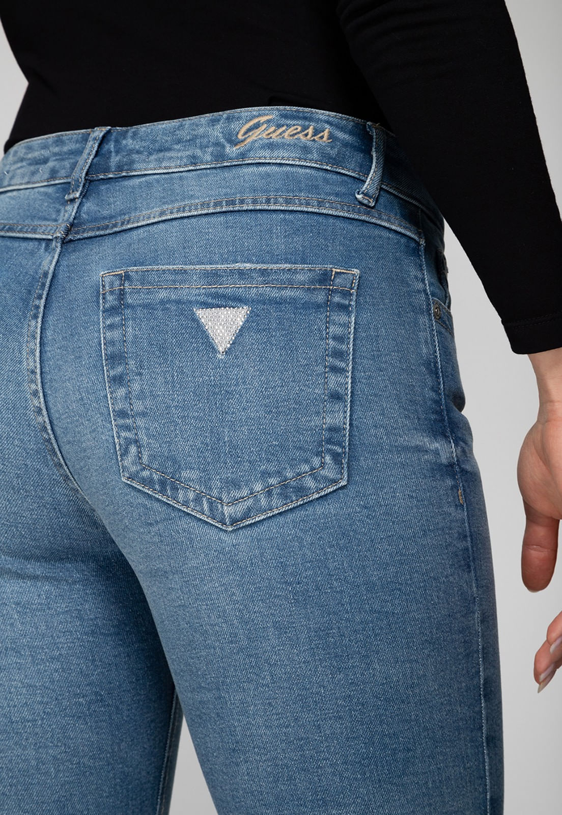Calça Jeans Straight Leg Guess Azul - Imagem 5