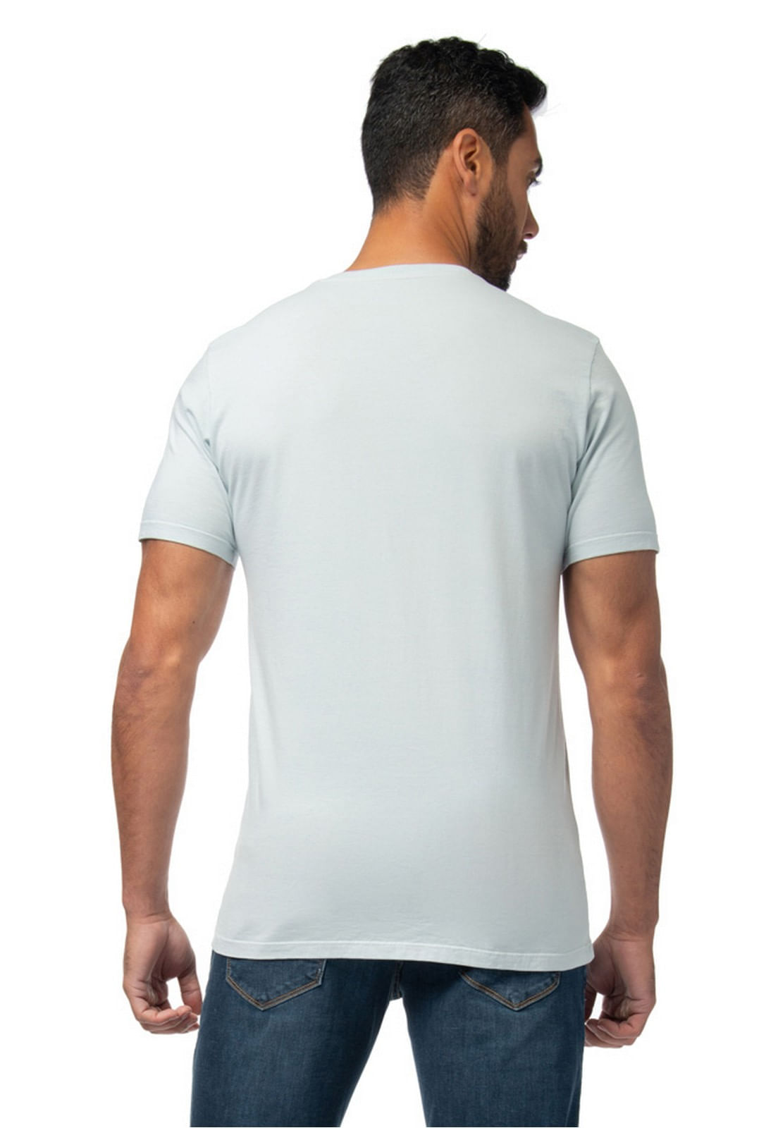 Camiseta Logo Bordado Guess Azul Claro - Imagem 36