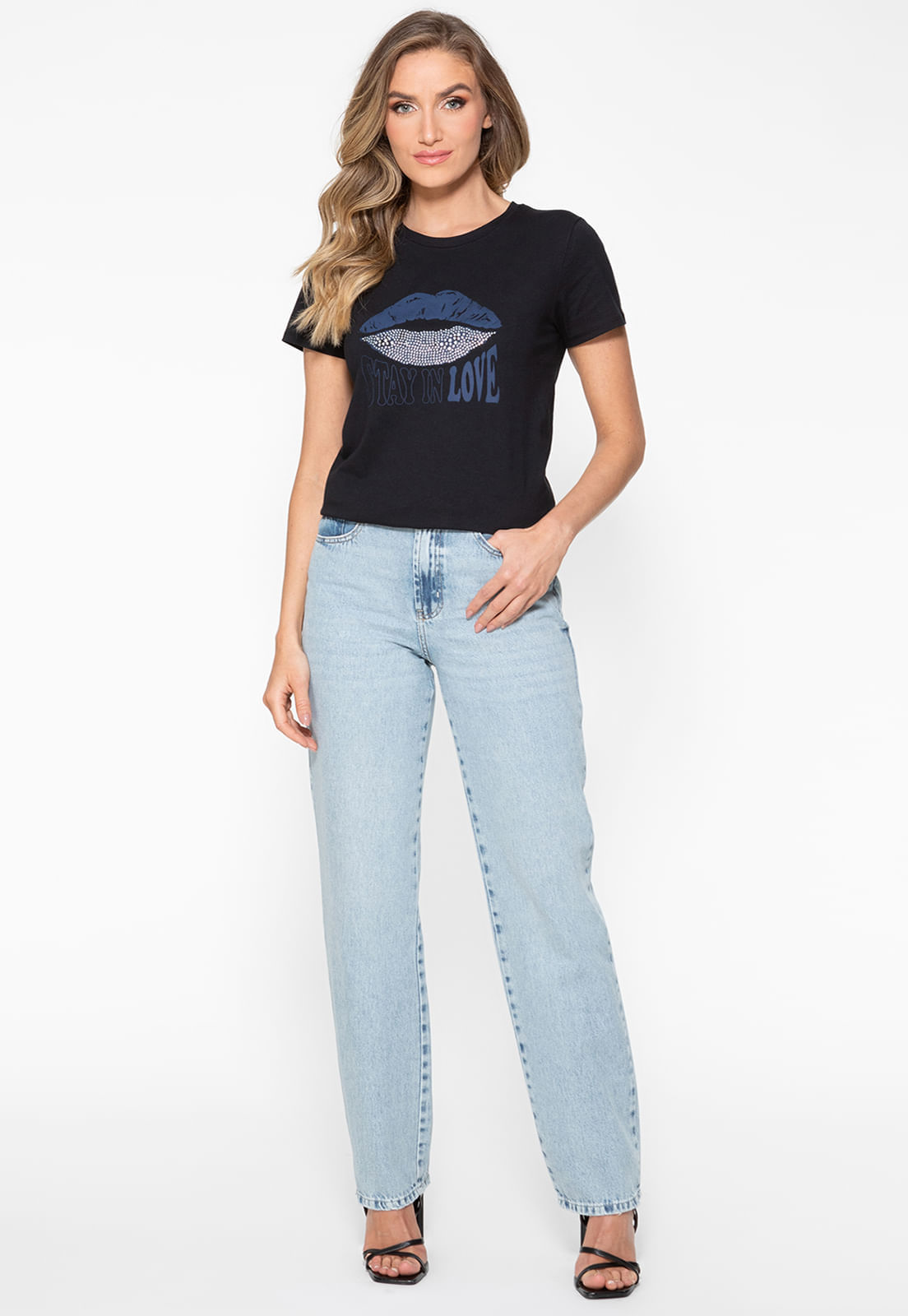 T-shirt Guess Silk Boca Hot Fix Preto - Imagem 9
