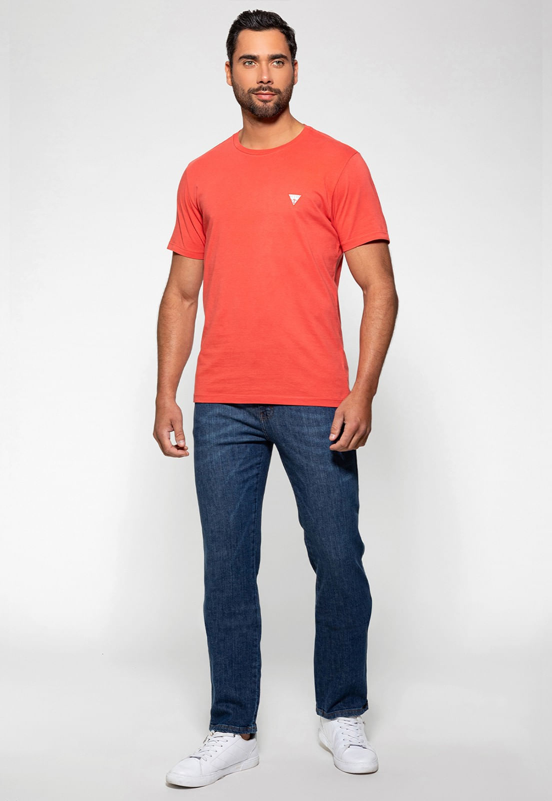 Camiseta Guess Triangulo Original Pq Salmão - Imagem 22