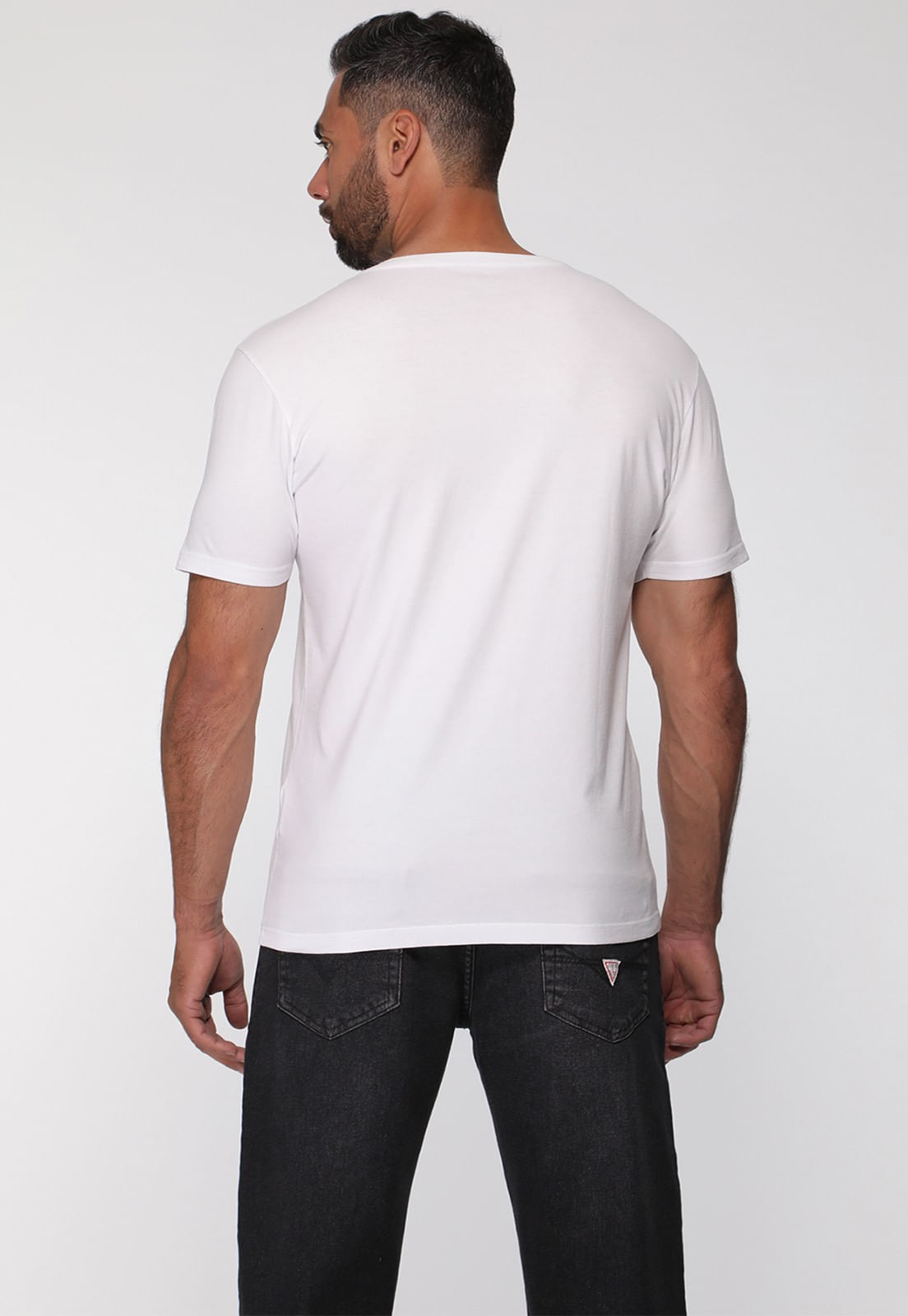 Camiseta Triângulo Emborrachado Guess Branco - Imagem 49