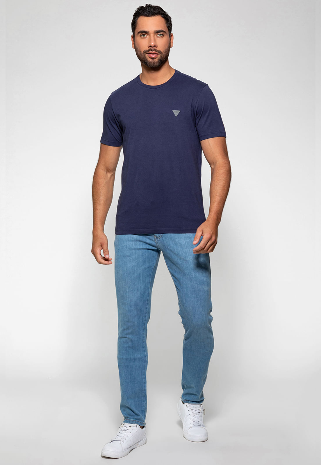 Camiseta Triângulo Emborrachado Guess Roxo - Imagem 12