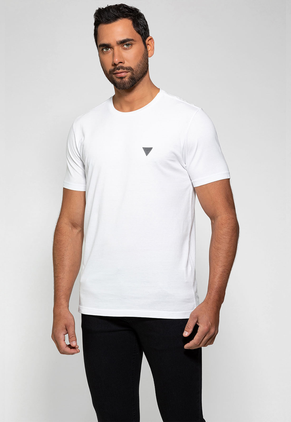Camiseta Triângulo Emborrachado Guess Branco - Imagem 27