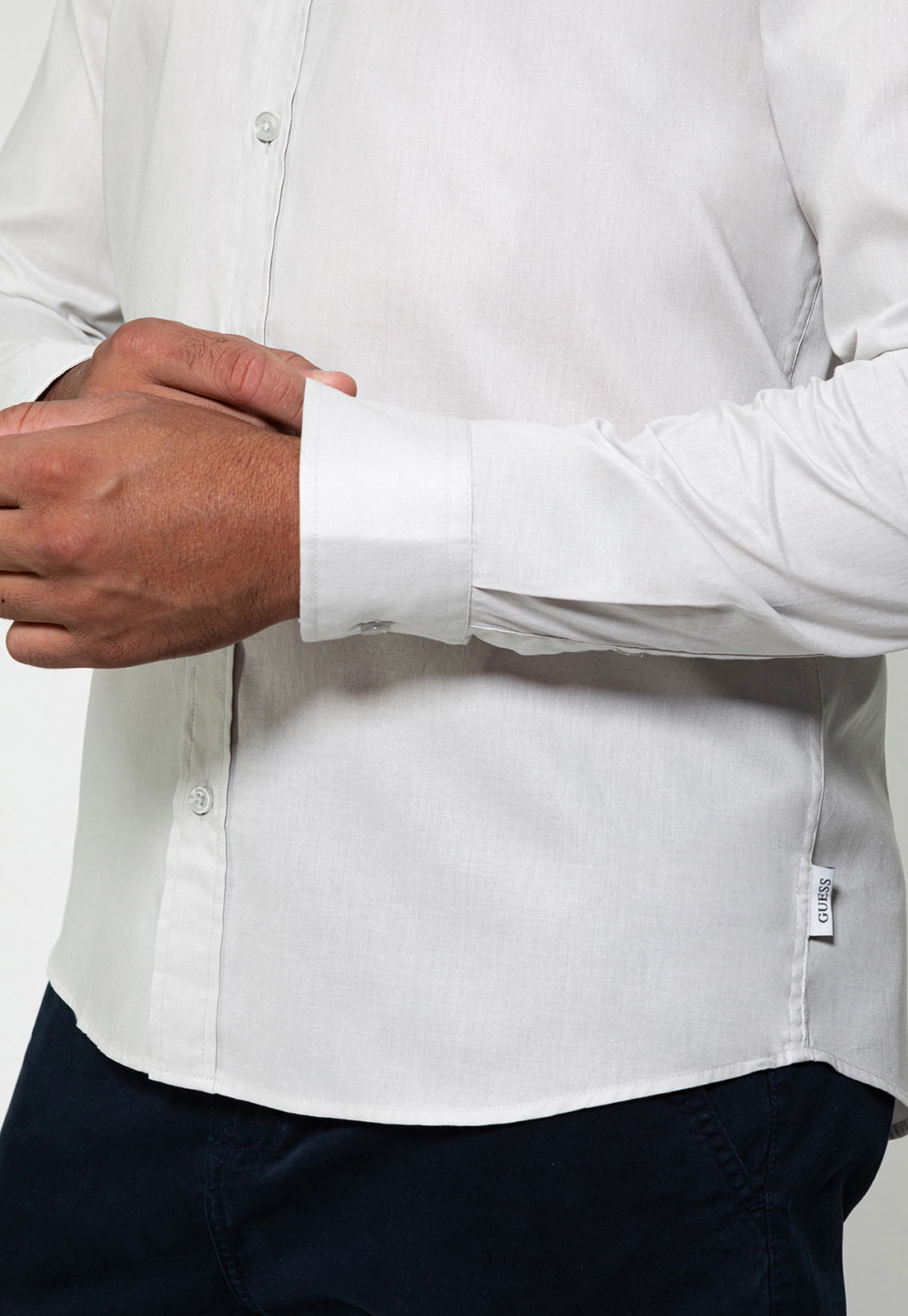 Camisa Social Basica M/l Branco - Imagem 2