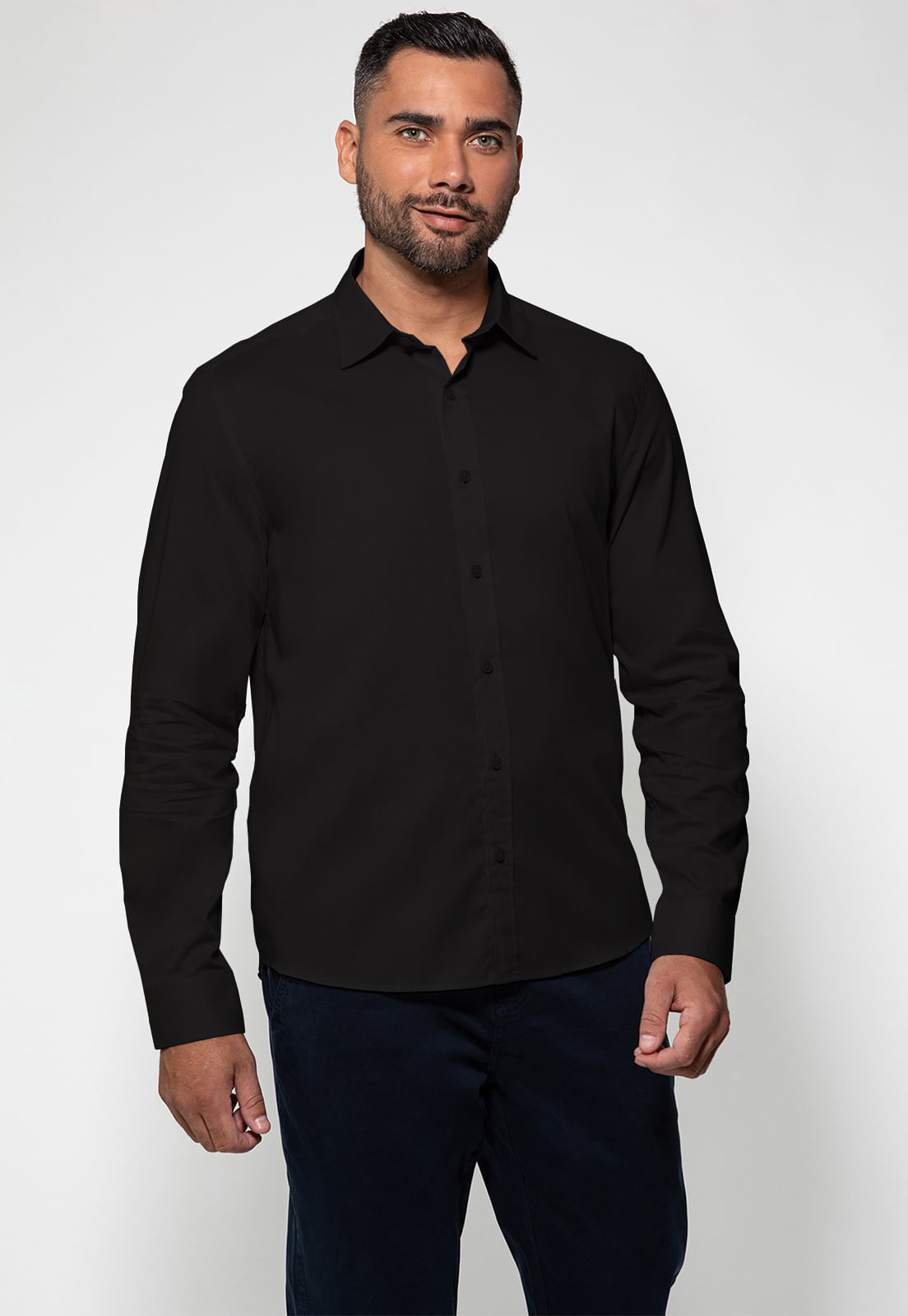 Camisa Guess Basica M/l Preto - Imagem 9