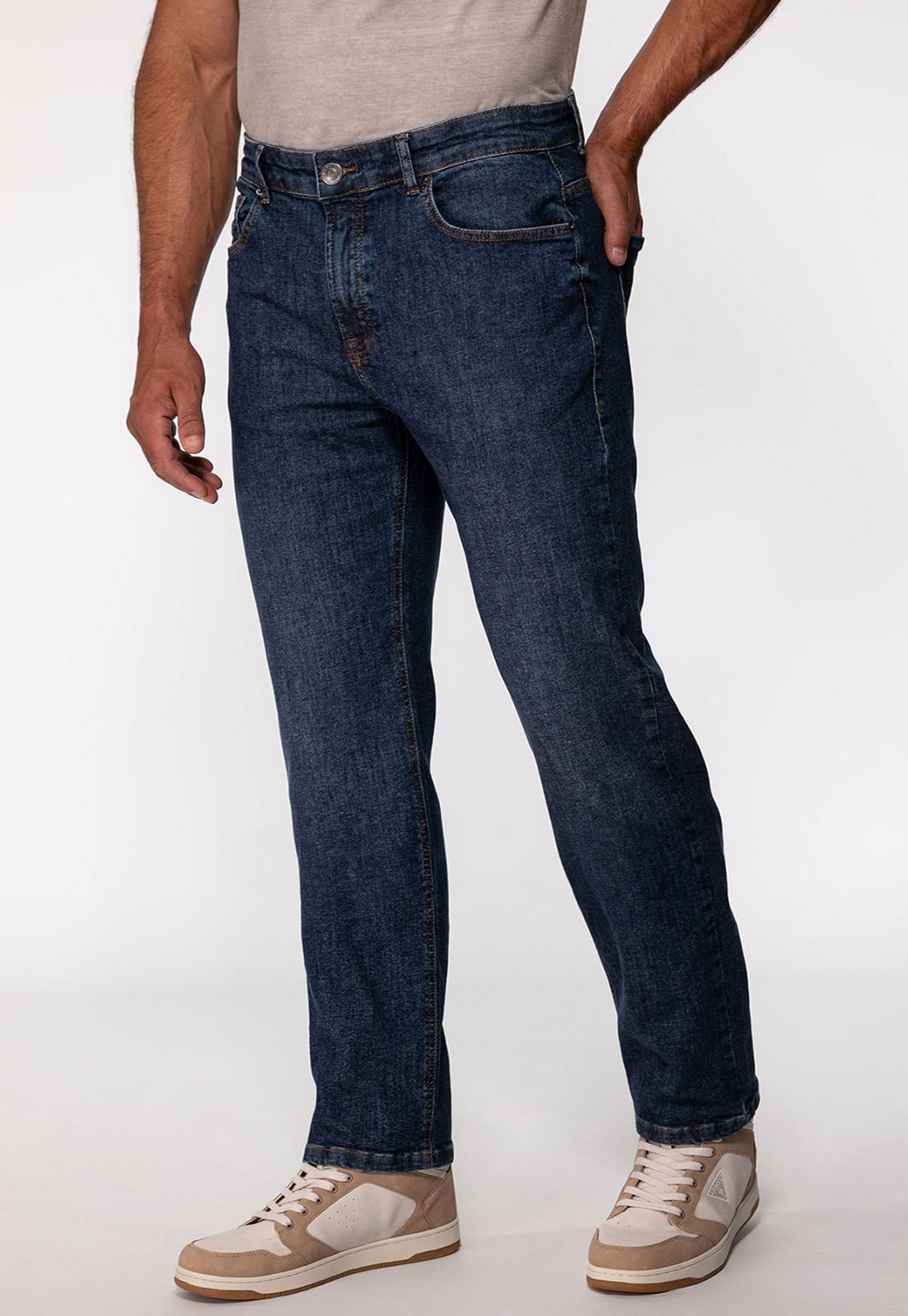 Calça Jeans Regular Straight Azul - Imagem 24