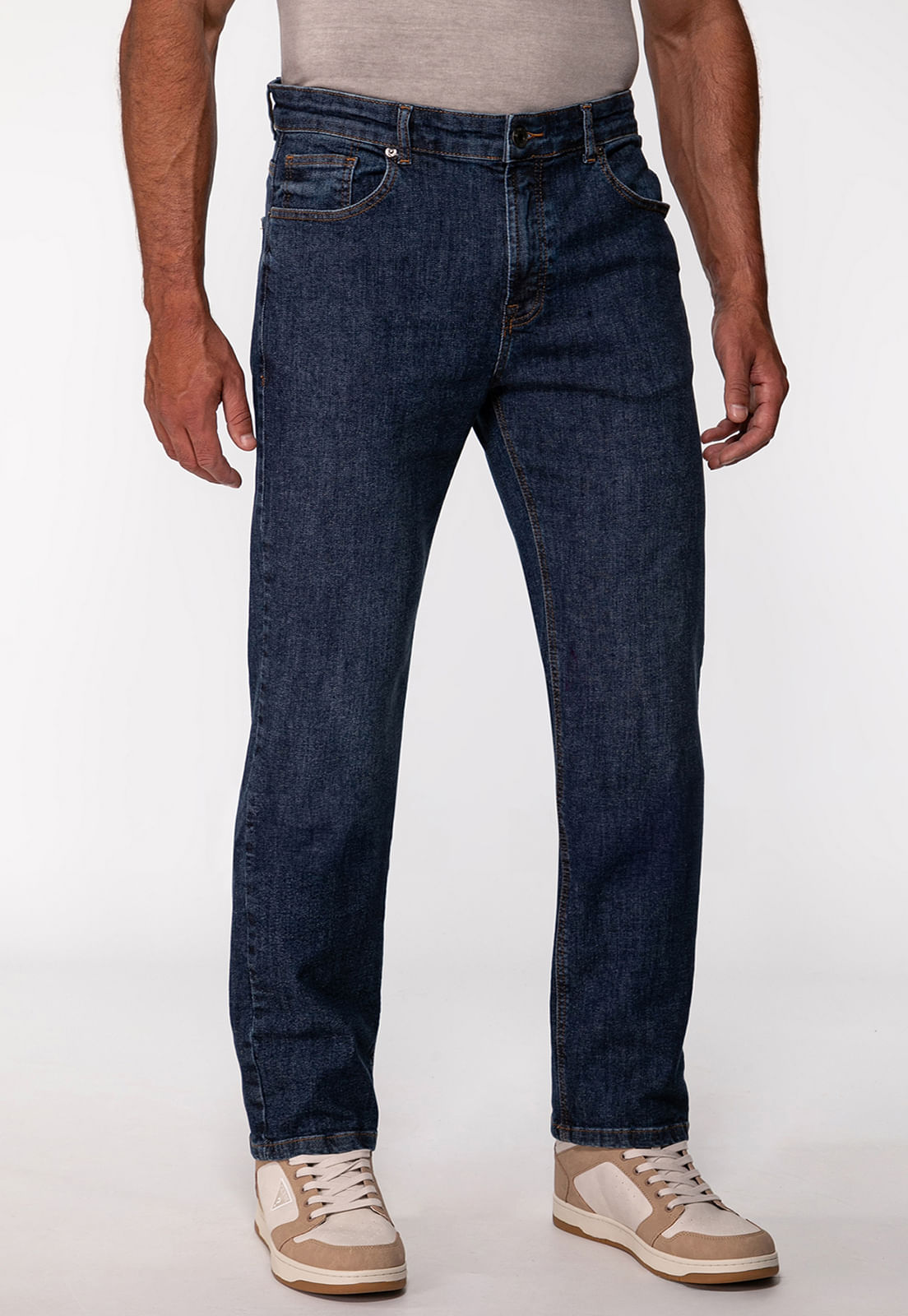 Calça Jeans Regular Straight Azul - Imagem 8