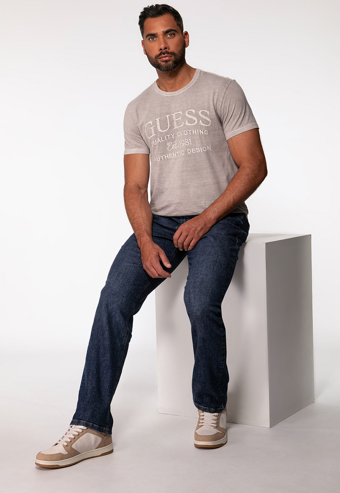 Calça Jeans Regular Straight Azul - Imagem 34