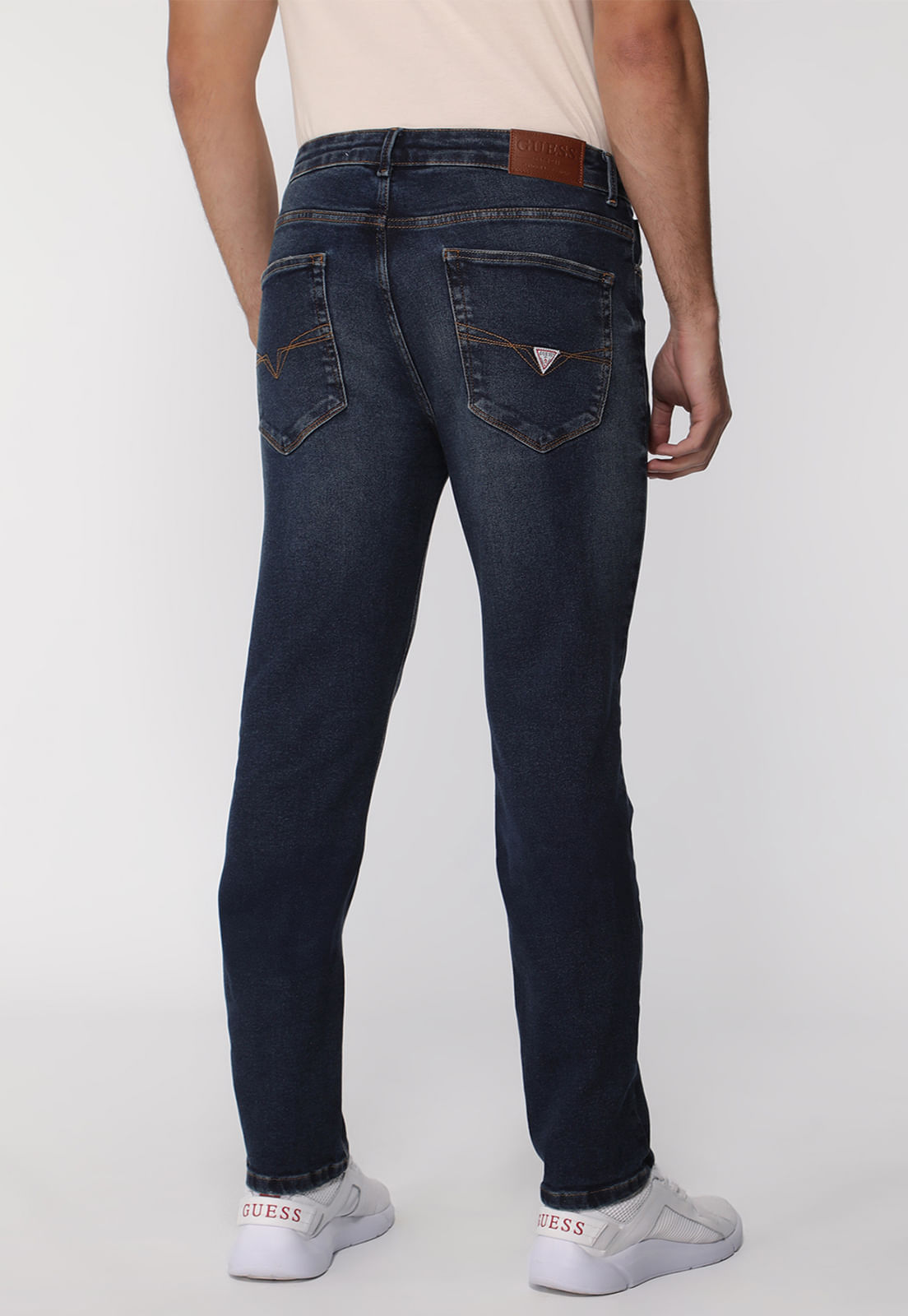 Calça Jeans Slim Straight Azul Escuro - Imagem 40