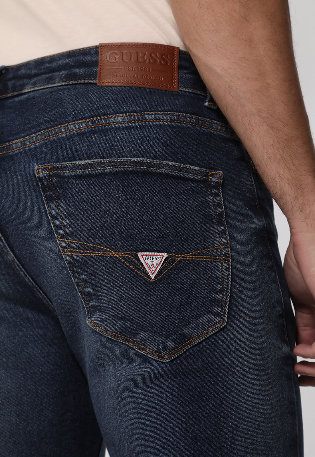 Calça Jeans Slim Straight Azul Escuro - Imagem 30