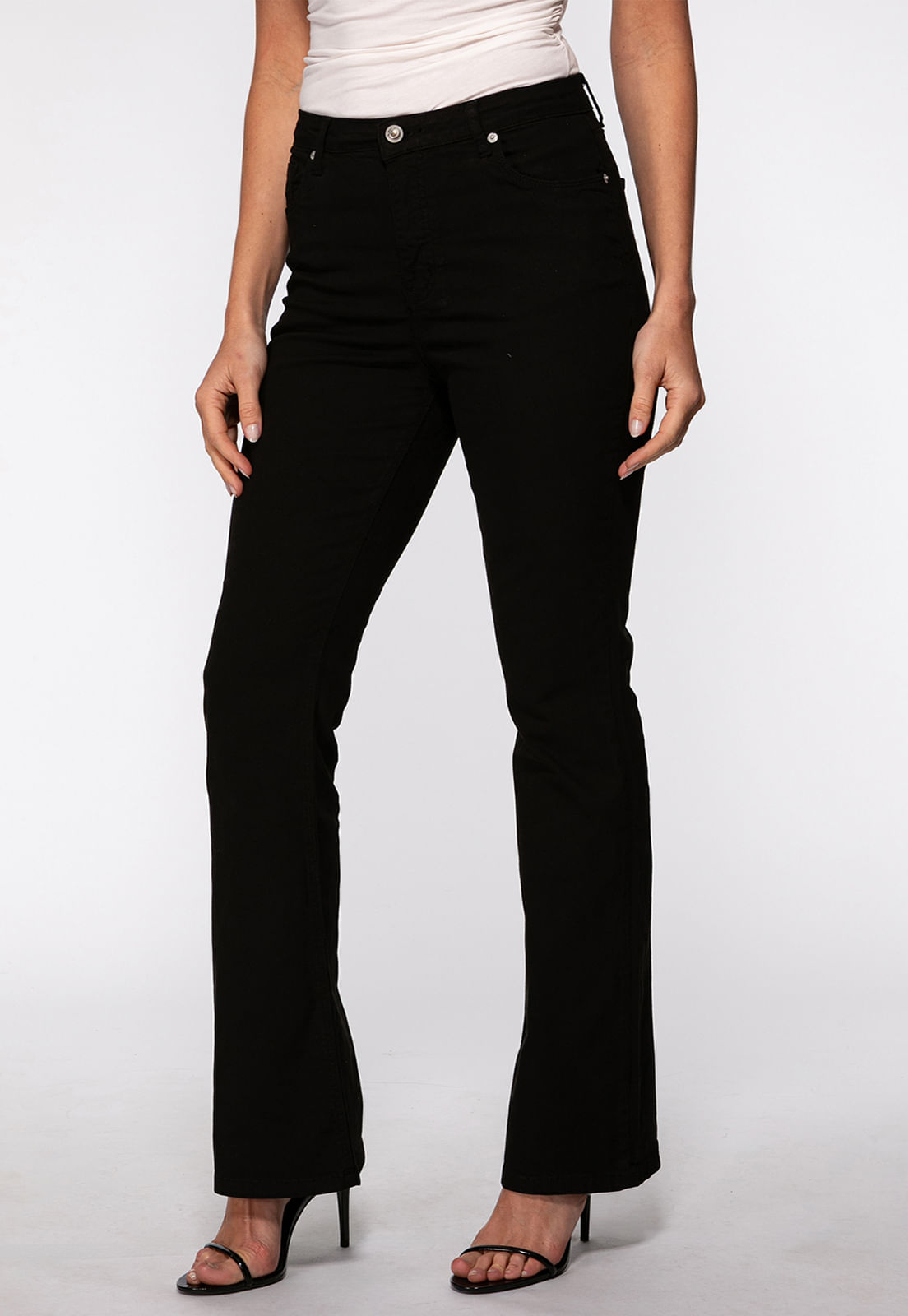 Calça de Sarja High Flare Preto - Imagem 21