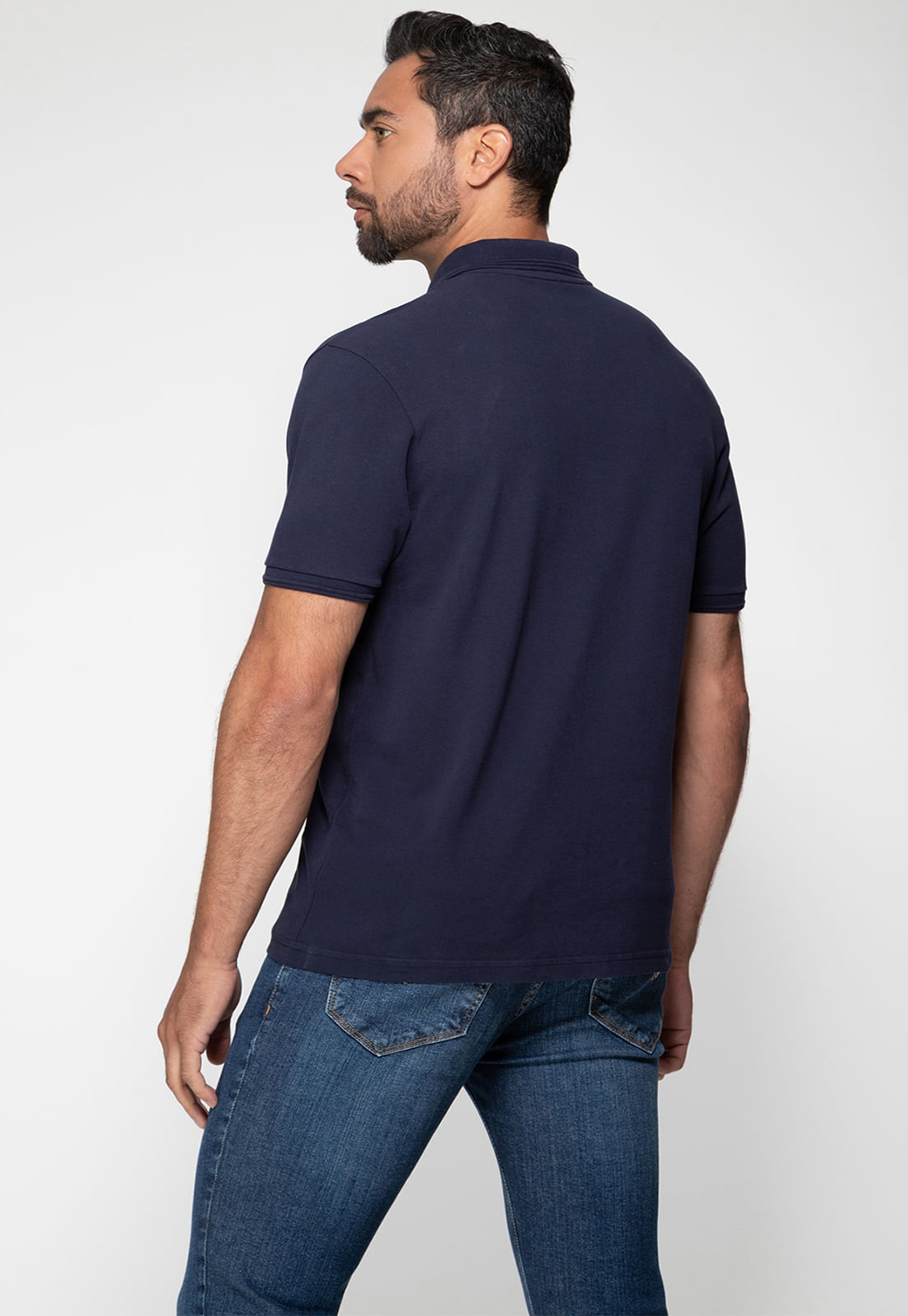 Camisa Polo Guess Silk Gola Azul Escuro - Imagem 22