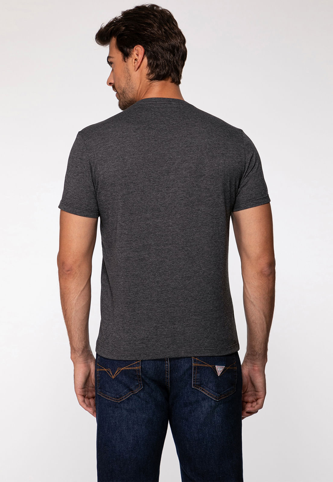 Camiseta Logo Embossed Cinza Escuro - Imagem 4