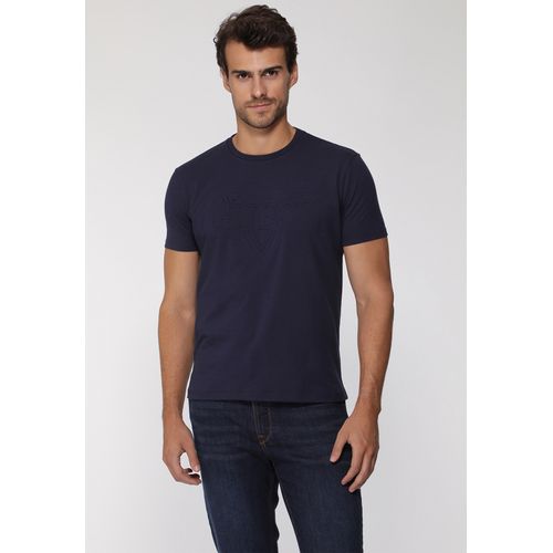 Camiseta Logo Embossed Azul Marinho