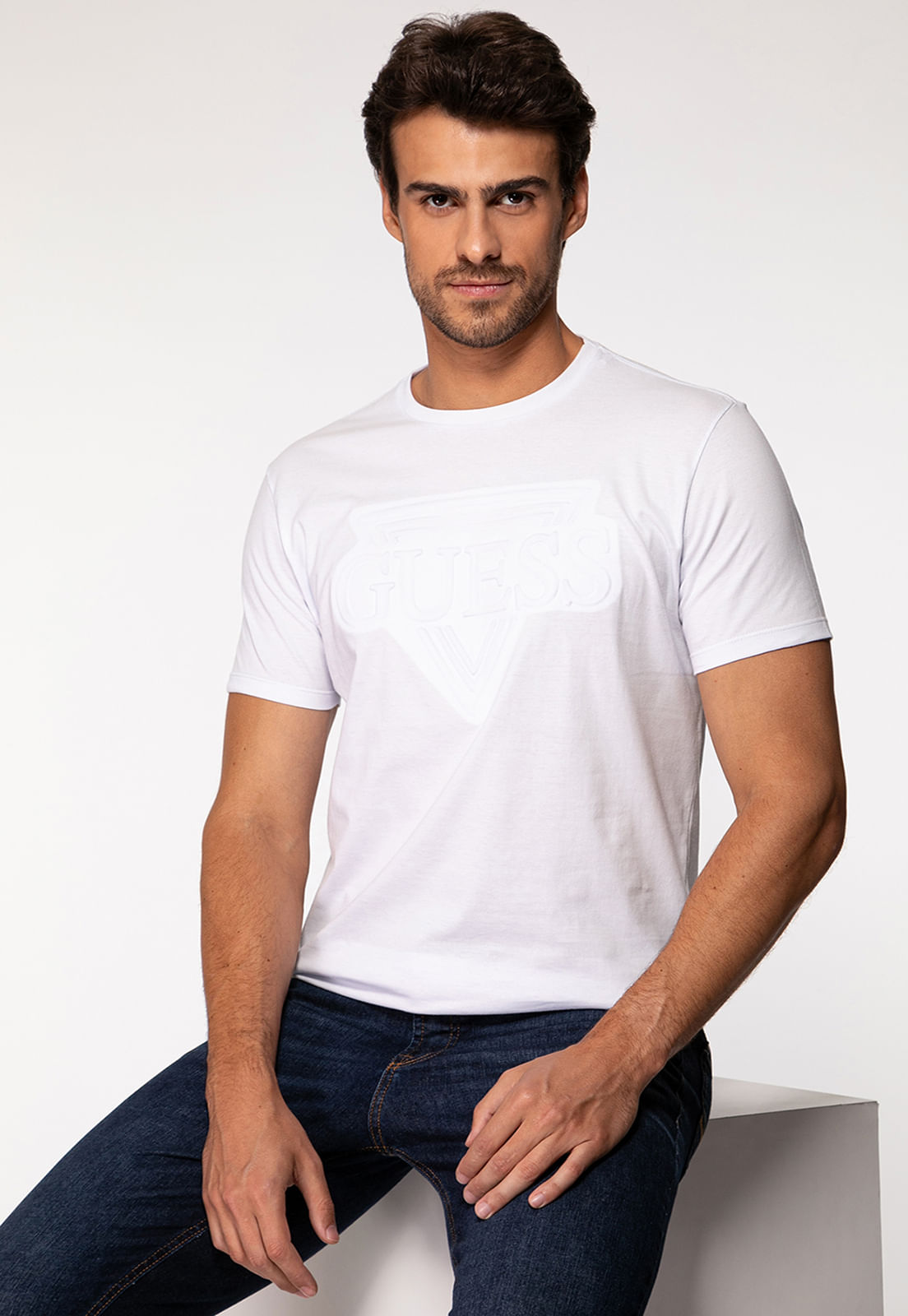 Camiseta Logo Embossed Branco - Imagem 29