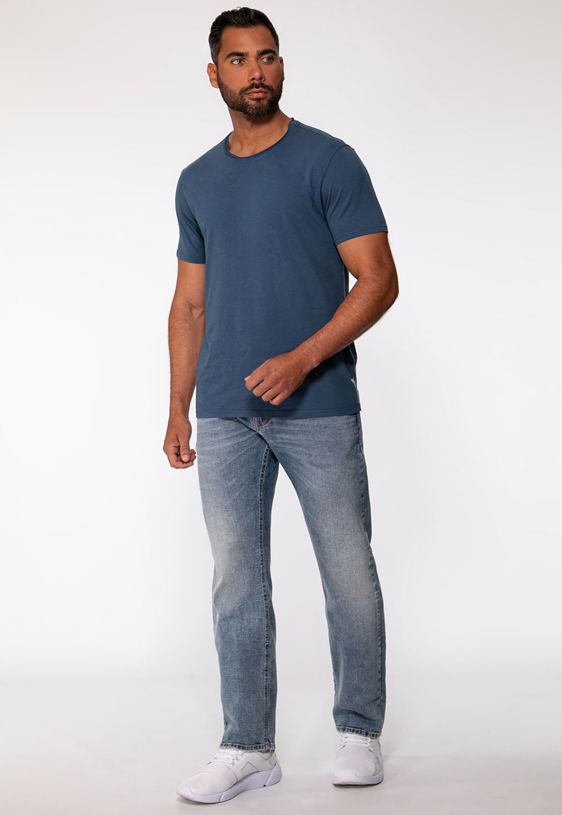 Camiseta Decote A Fio Azul - Imagem 17