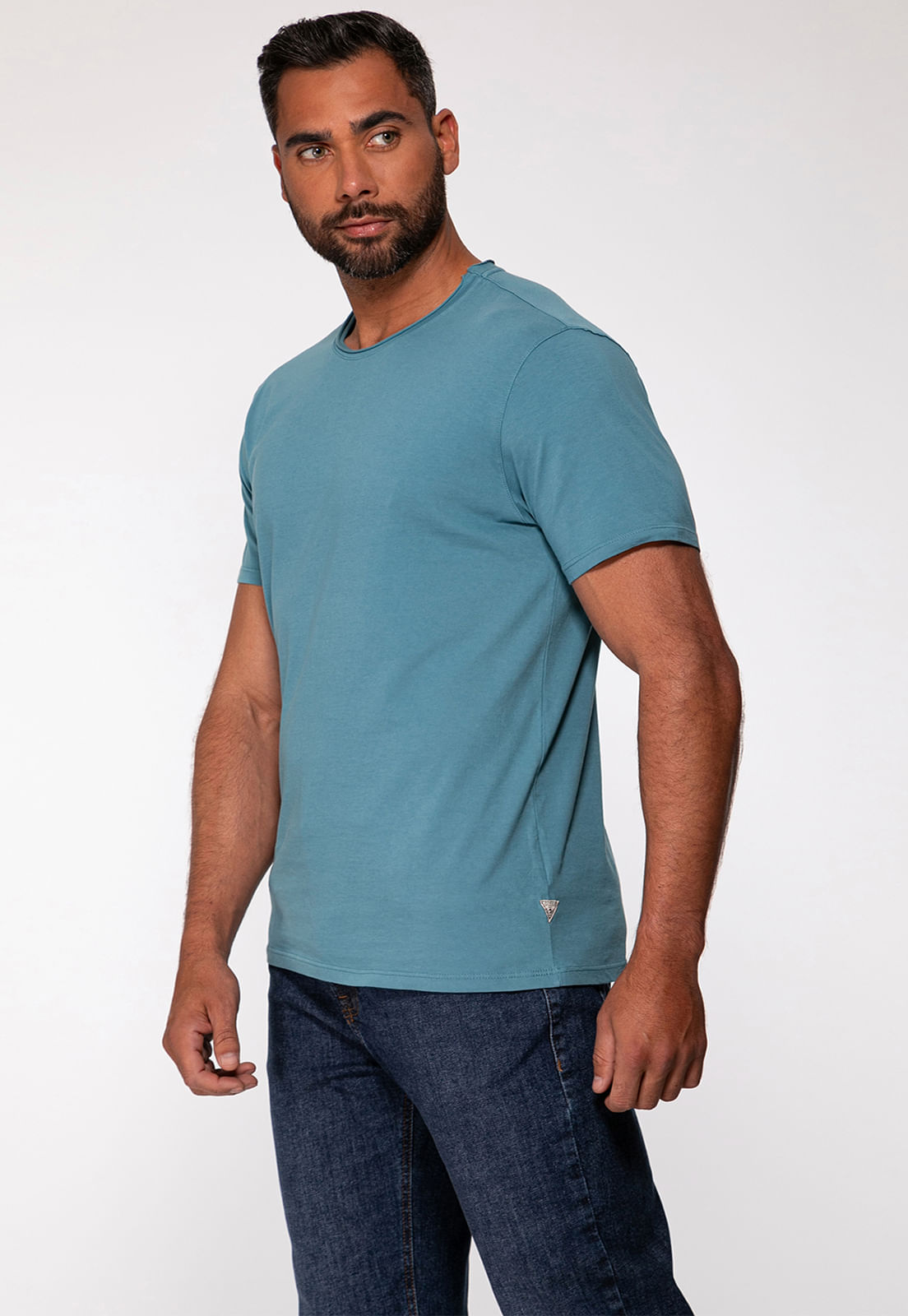 Camiseta Decote A Fio Azul - Imagem 18