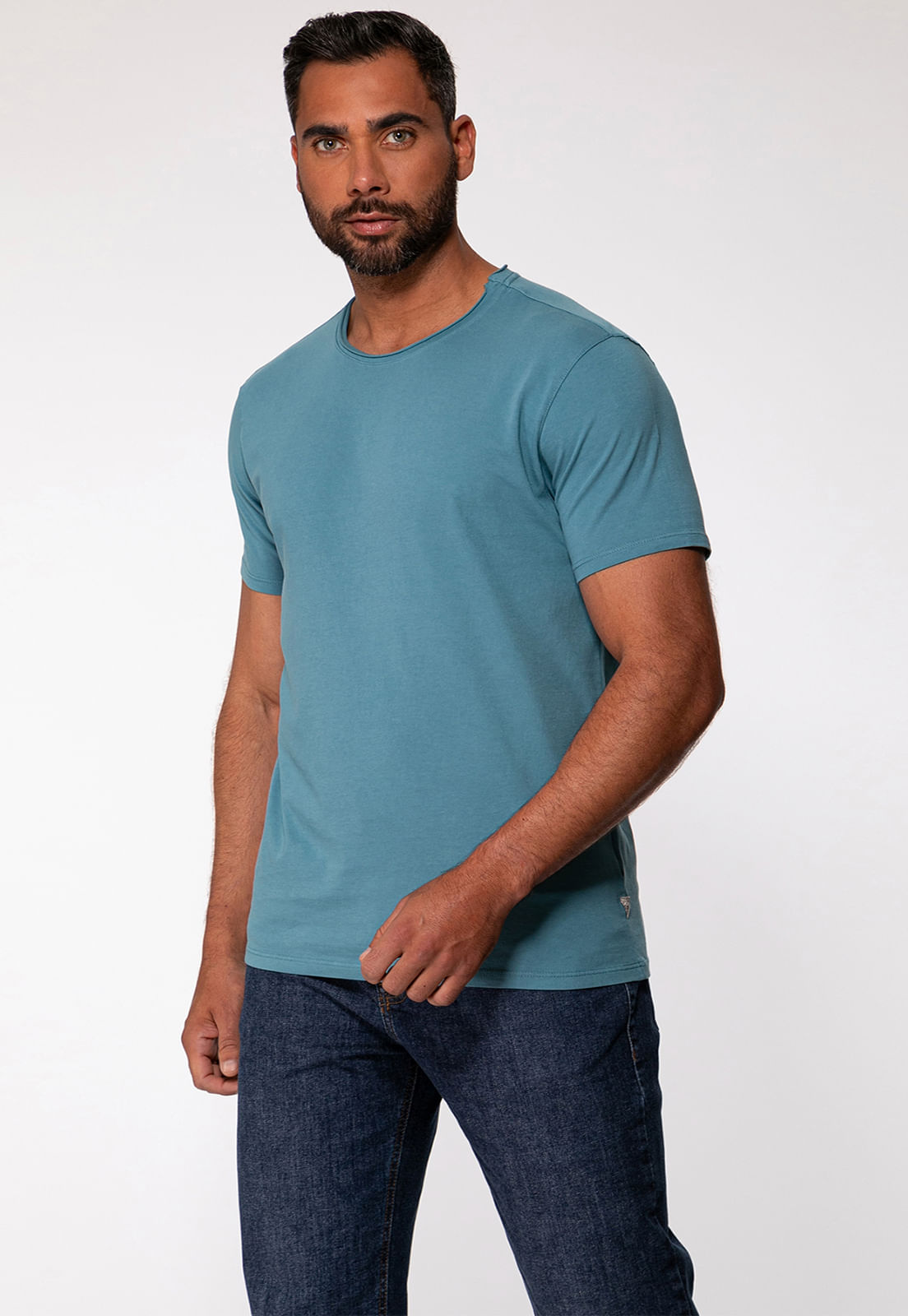 Camiseta Decote A Fio Azul - Imagem 25