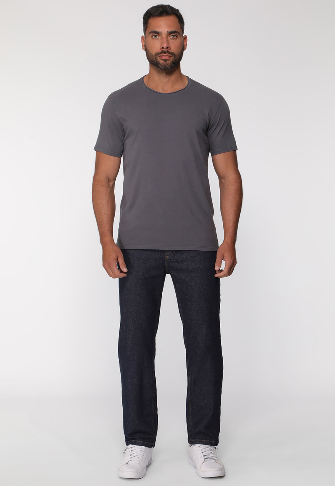 Camiseta Decote A Fio Cinza - Imagem 16