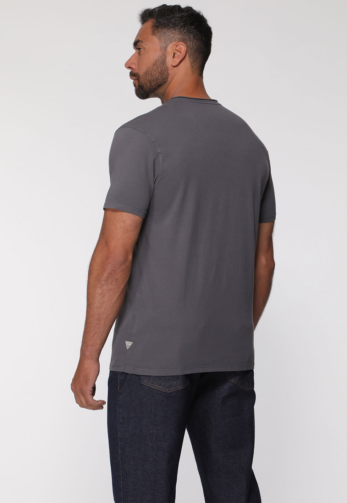 Camiseta Decote A Fio Cinza - Imagem 4