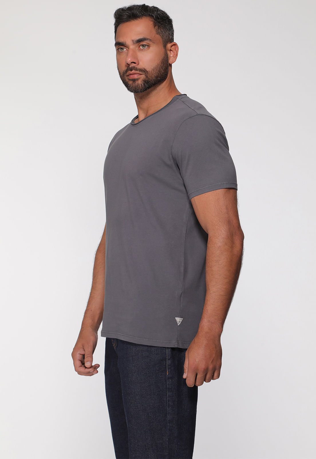 Camiseta Decote A Fio Cinza - Imagem 7