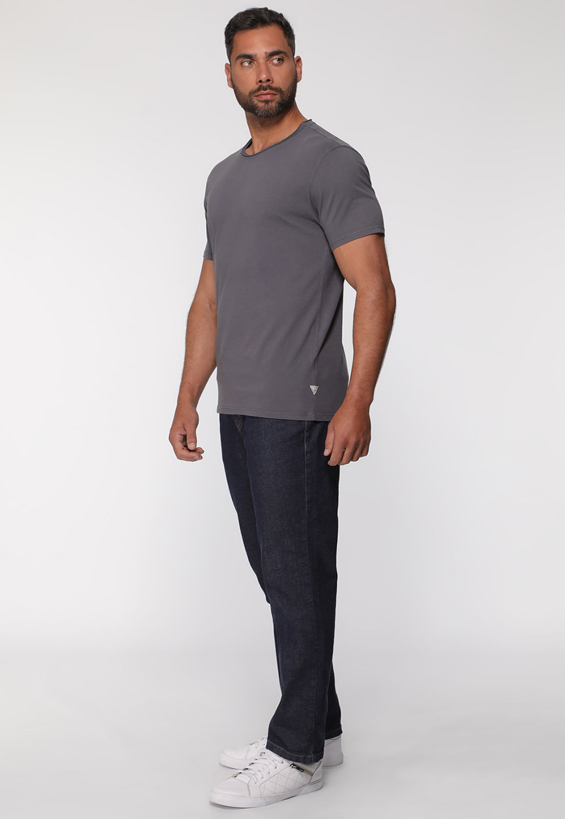 Camiseta Decote A Fio Cinza - Imagem 34