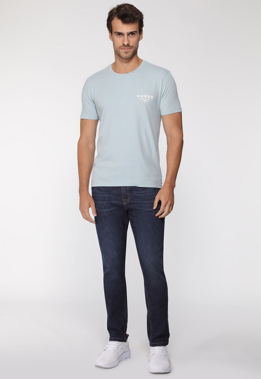 Camiseta Est 1981 Guess Azul Claro - Imagem 2
