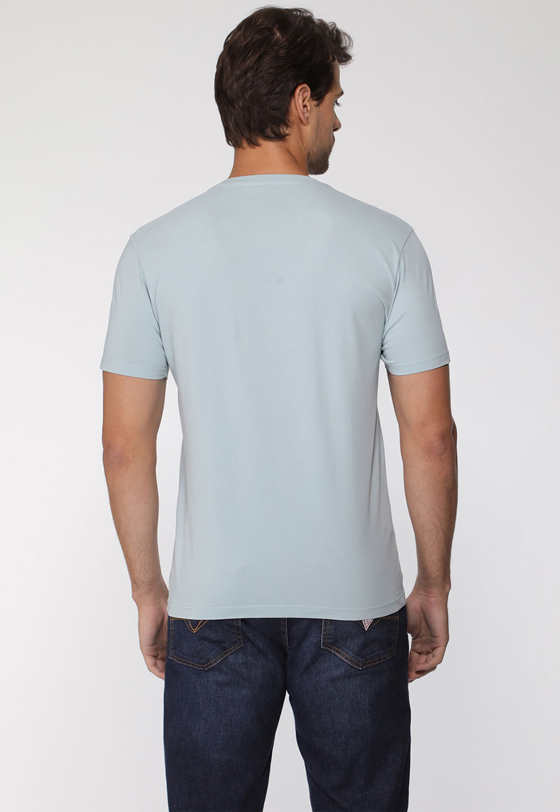 Camiseta Est 1981 Guess Azul Claro - Imagem 4