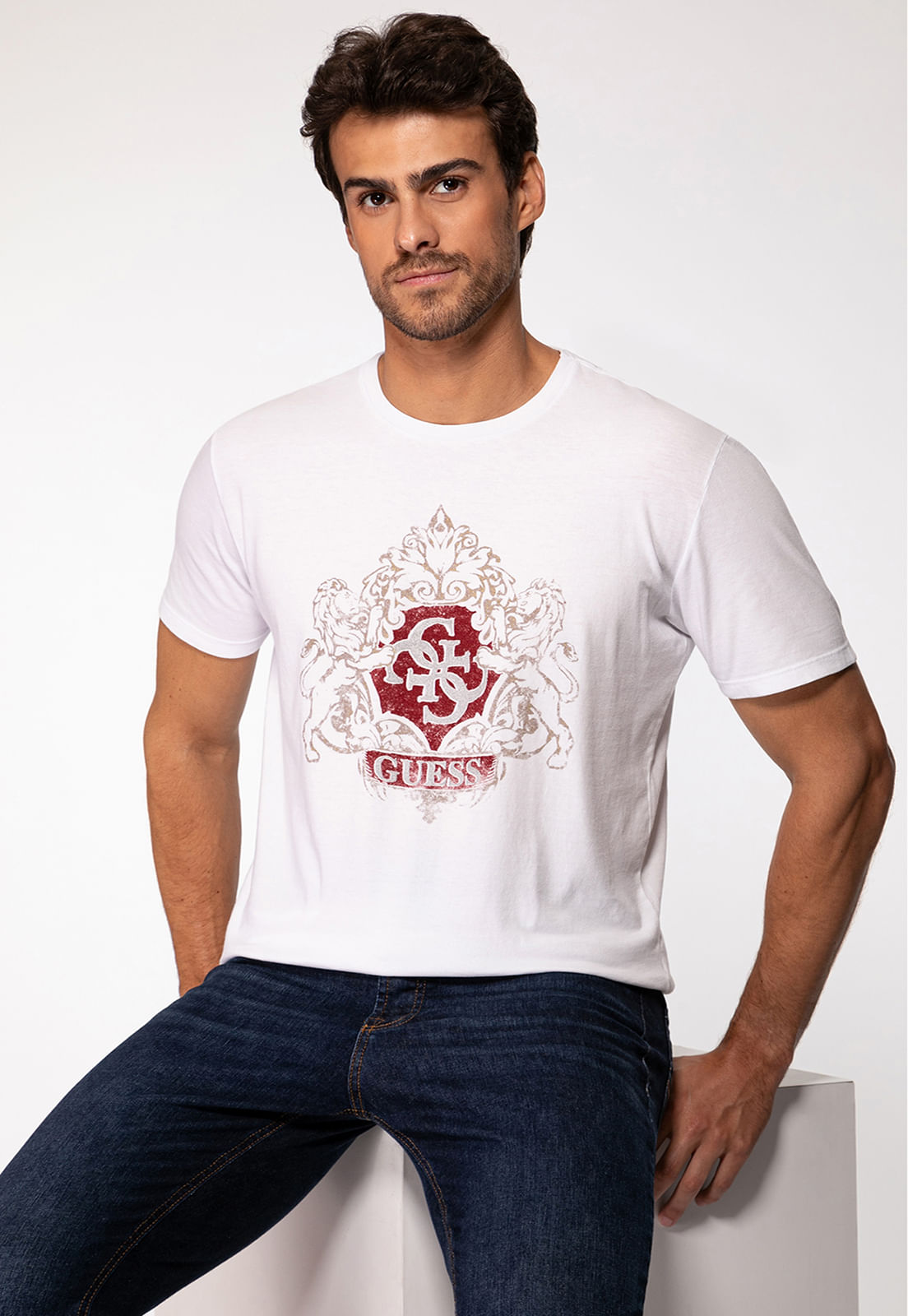 Camiseta Brasão 4g Desgastado Branco - Imagem 5