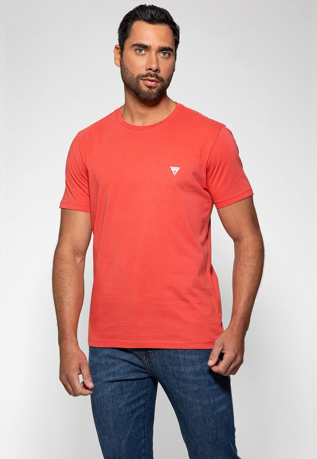 Camiseta Guess Triangulo Original Pq Salmão - Imagem 6