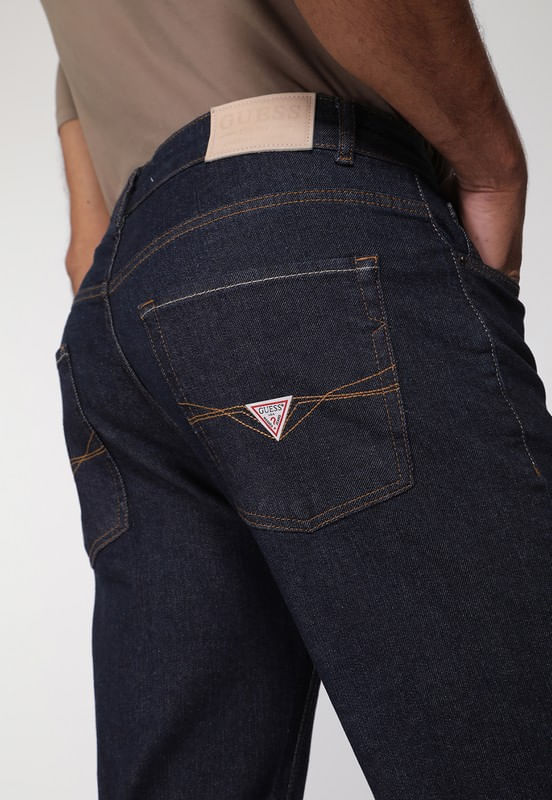 Calça Jeans Regular Straight Azul Escuro - Imagem 35