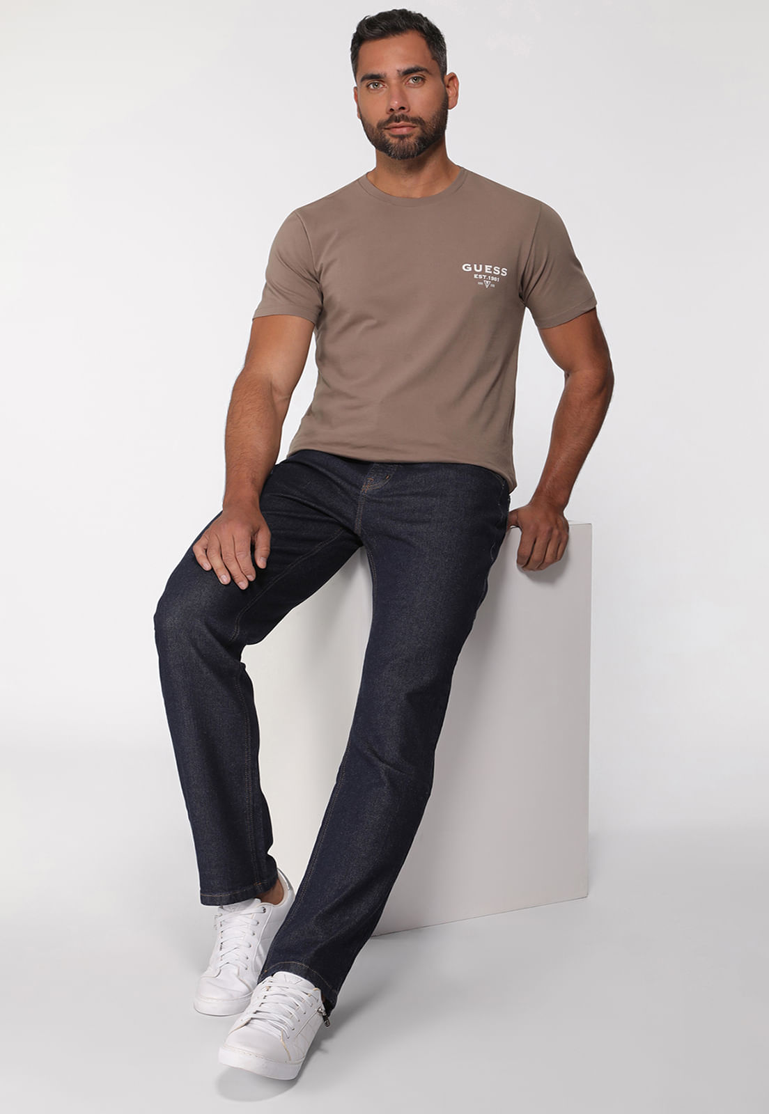 Calça Jeans Regular Straight Azul Escuro - Imagem 24