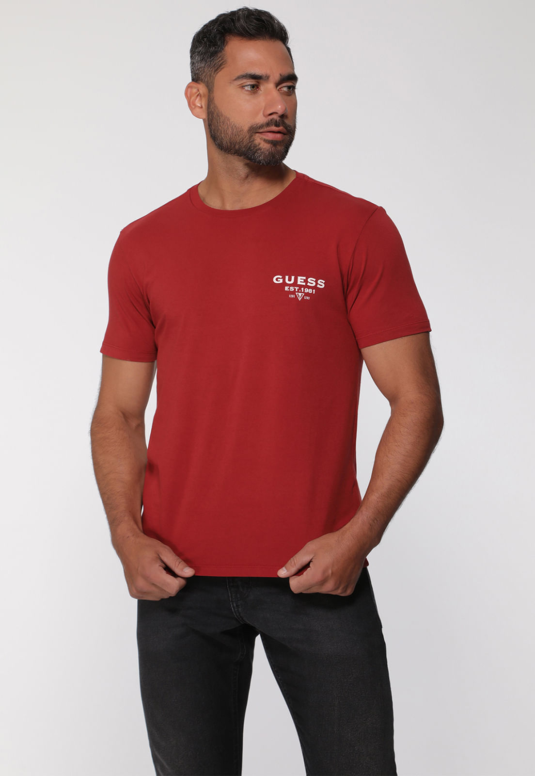 Camiseta Est 1981 Guess Vermelho