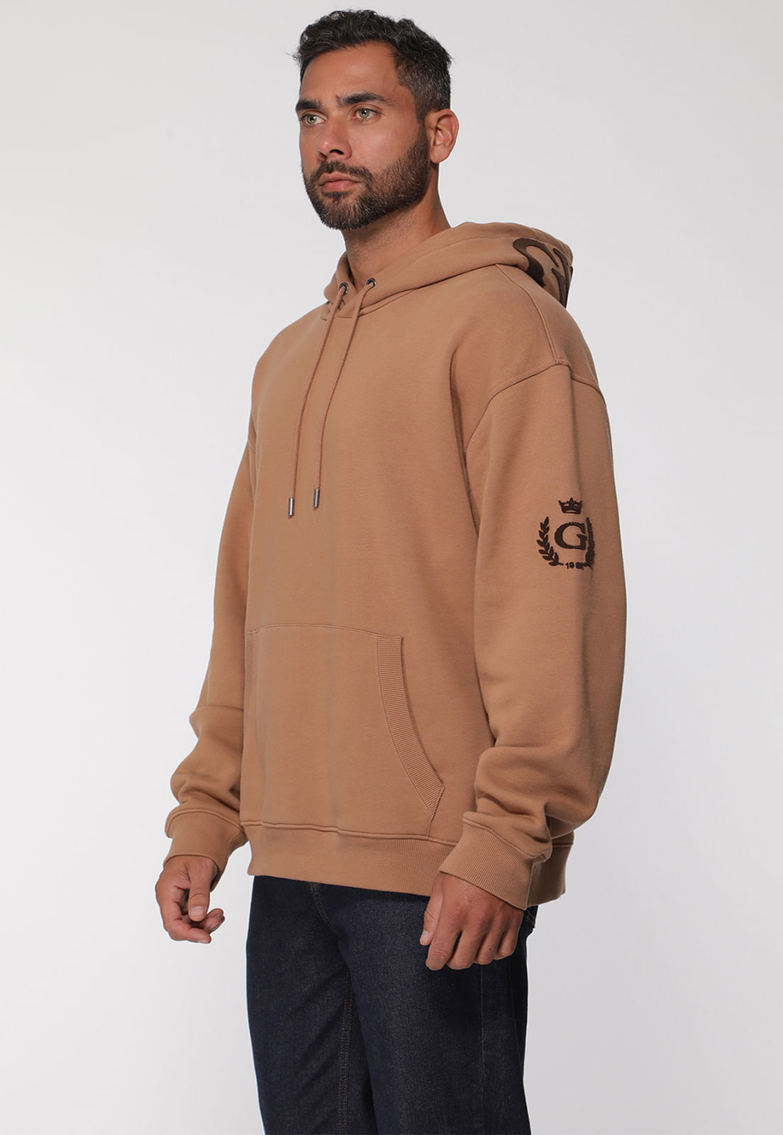 Blusa de Moletom Capuz Marrom