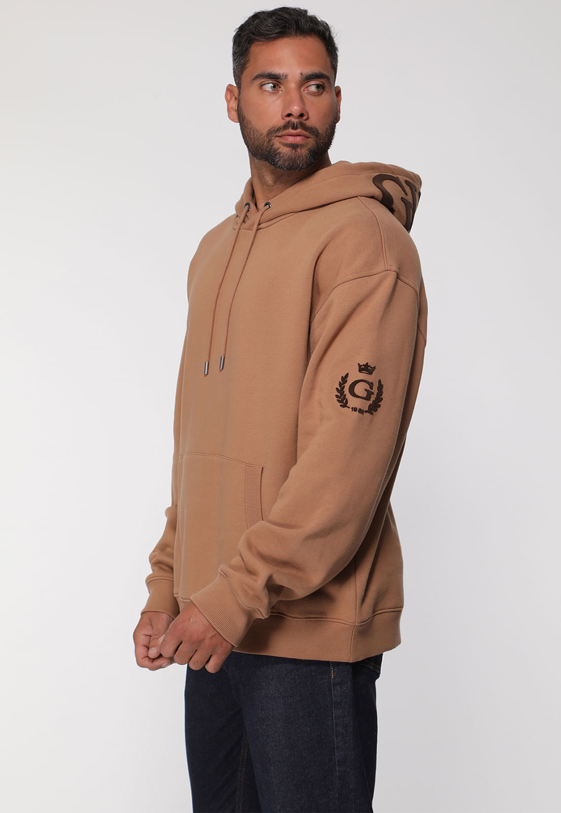 Blusa de Moletom Capuz Marrom - Imagem 5