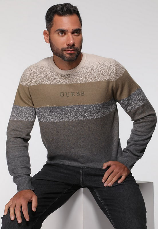 Suéter de Tricot Listras Cinza - Imagem 5