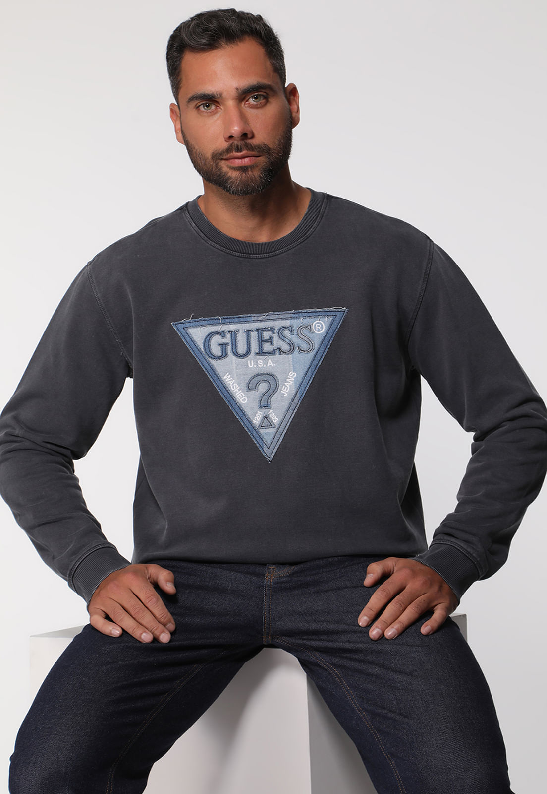 Blusa de Moletom Eco Logo Denim Grafite - Imagem 23