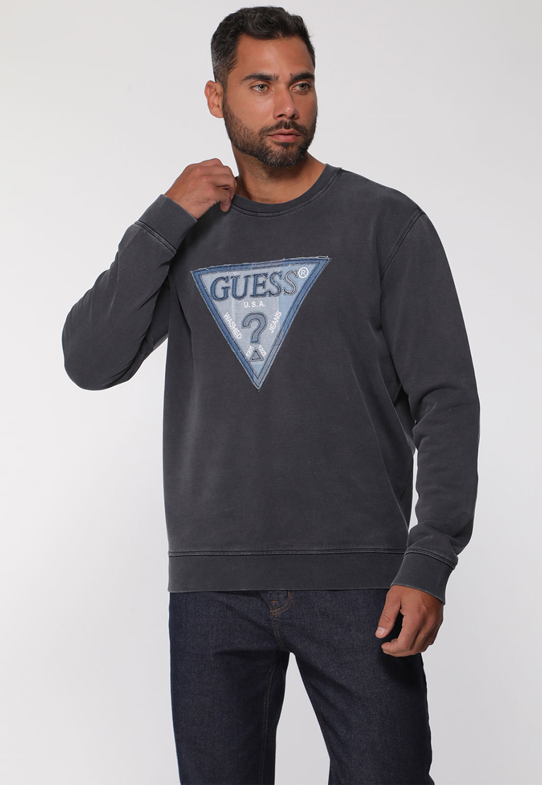 Blusa de Moletom Eco Logo Denim Grafite - Imagem 18