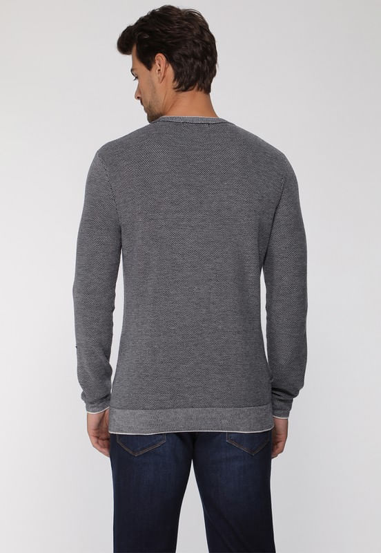Suéter de Tricot Eco Texturizado Cinza - Imagem 22