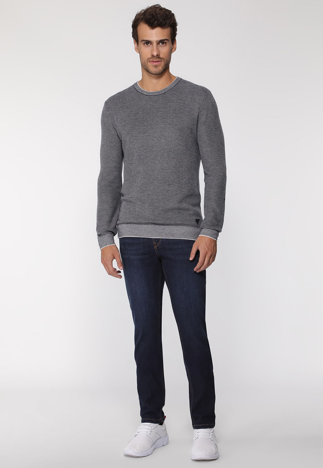 Suéter de Tricot Eco Texturizado Cinza - Imagem 26