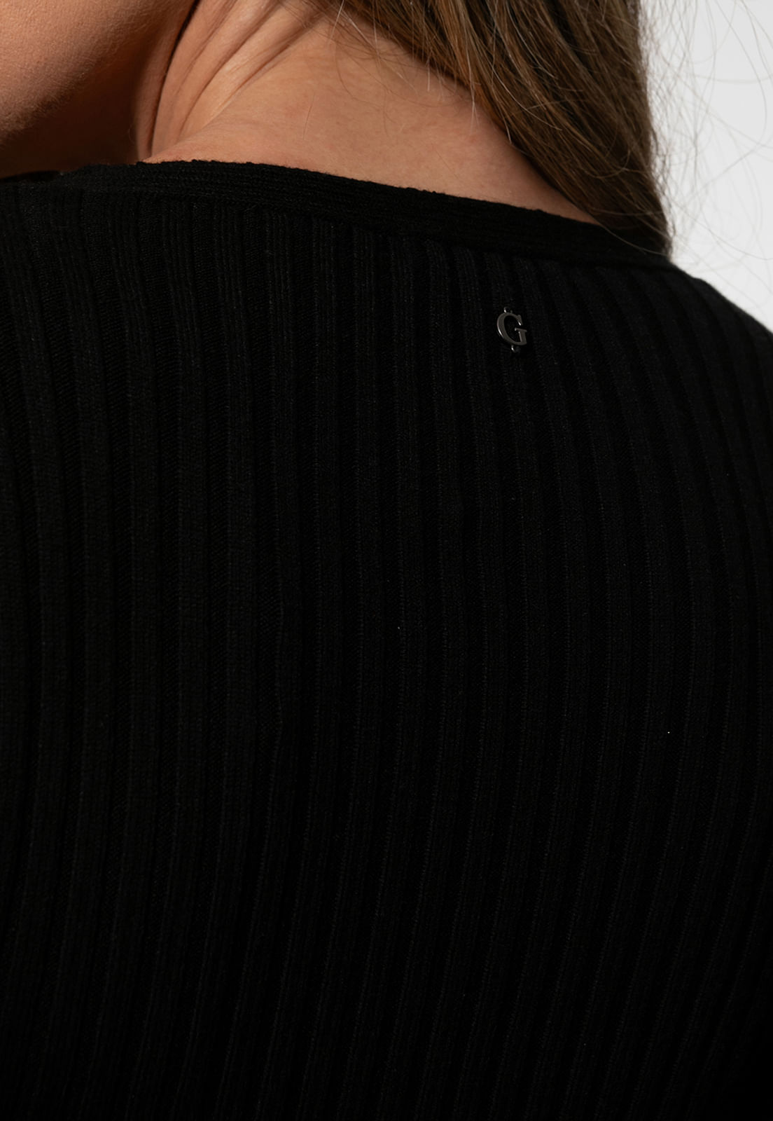 Vestido Tricot Canelado Preto - Imagem 21