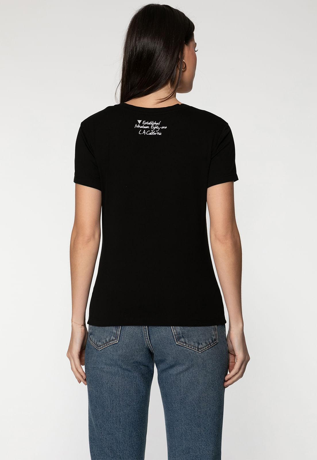 Camiseta Logo Animal Print Hotfix Preto - Imagem 4