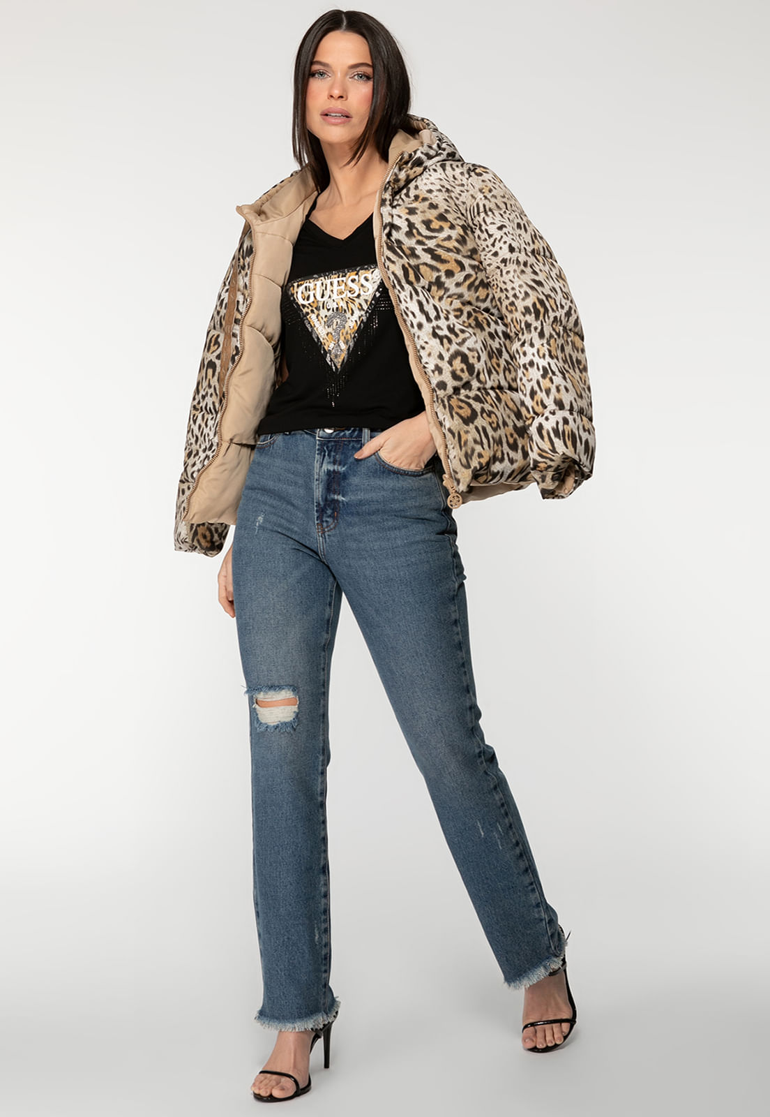 Camiseta Logo Animal Print Hotfix Preto - Imagem 6